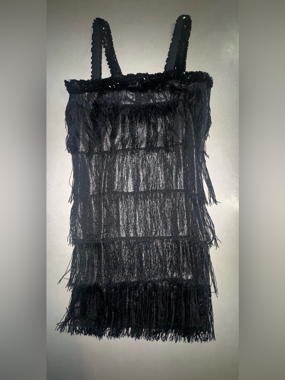 Women’s Flapper Dress Costume Size XS S See Measurements Black Sequin
